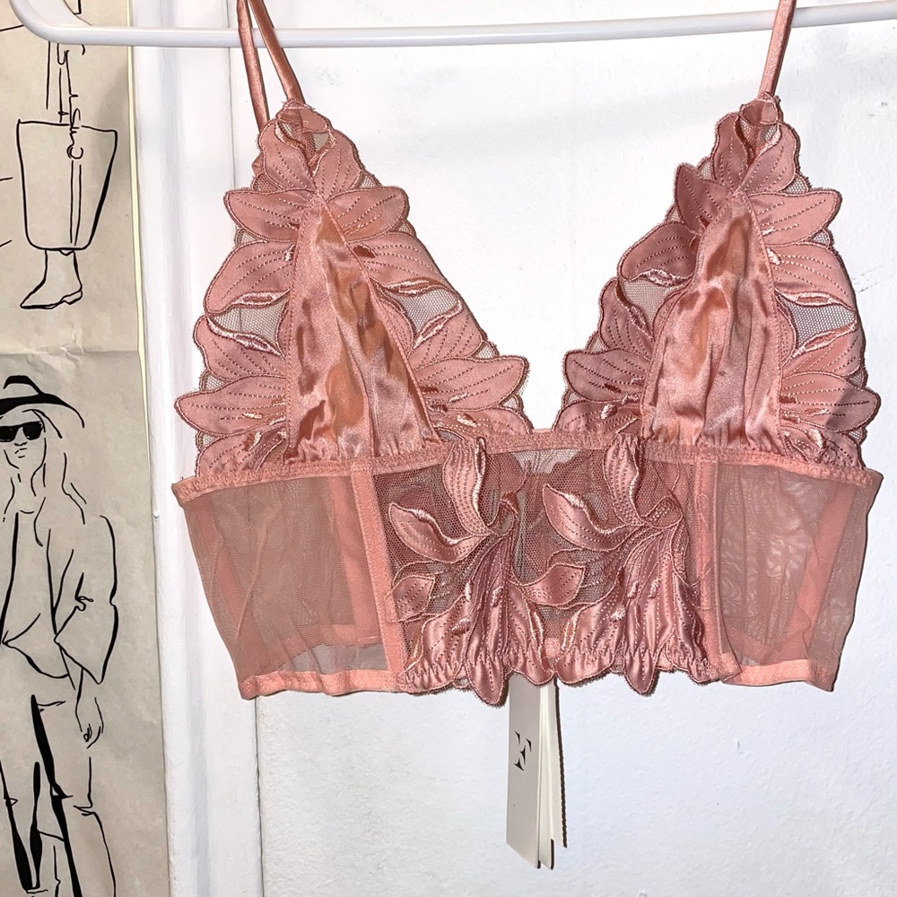 Fleur Du Mal Lily Embroidered Triangle Bra